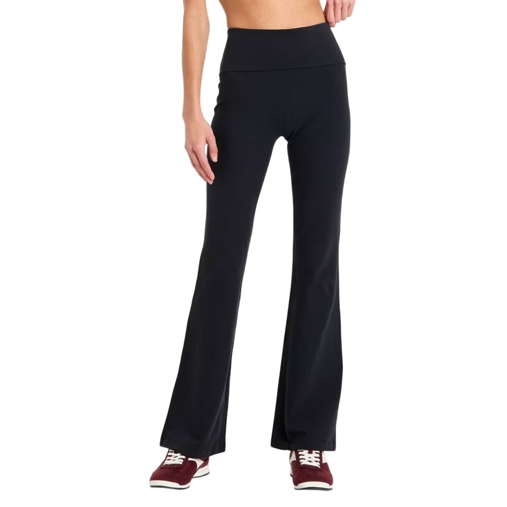 All in Motion Women's Black Cotton Foldover Balance Flare Legging Size Medium